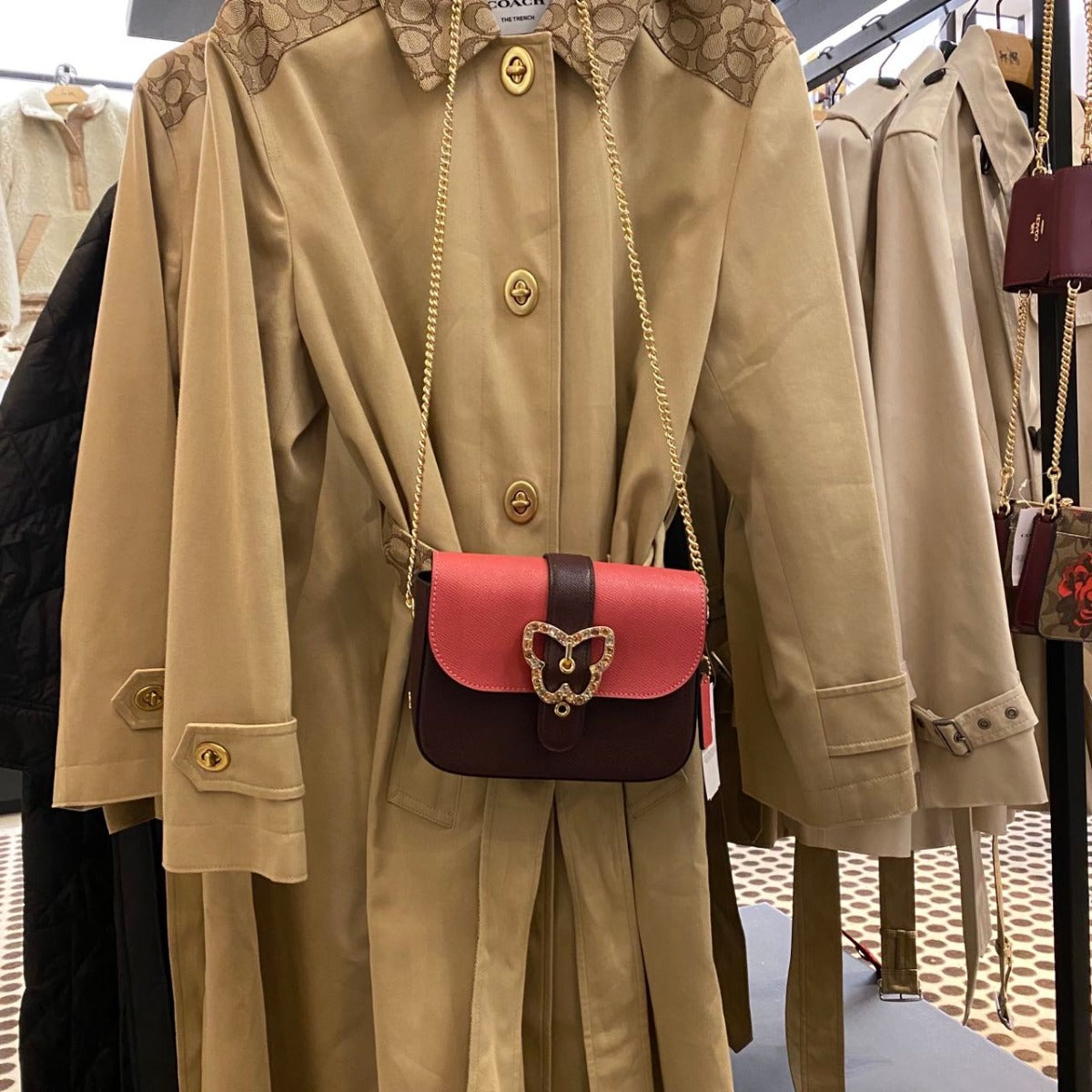 Coach C6796 Gemma Crossbody In Colorblock With Butterfly Buckle In Strwbrry Hze/Crnbrry Coach C6796 Gemma Crossbody In Colorblock With Butterfly Buckle In Strwbrry Hze/Crnbrry